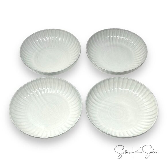 4pk 10.5" Scalloped Edge Stoneware Dinner Plates Cream - Hearth & Hand Magnolia - Picture 5 of 7